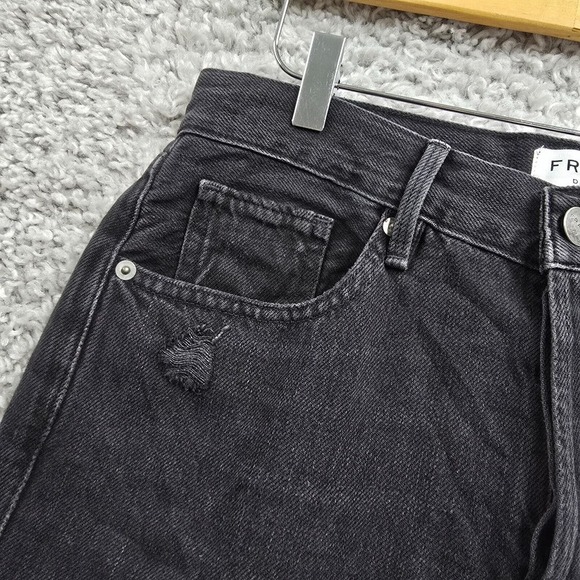 Frame Jeans Womens 29 Black Distressed Le Original Skinny High Rise Denim Punk - Picture 5 of 16